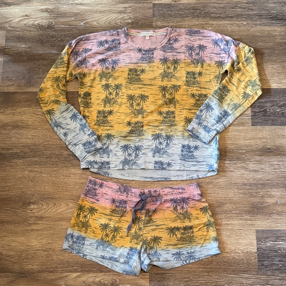 PJ Salvage Sunset Palm Pajama Set - Picture 1 of 7